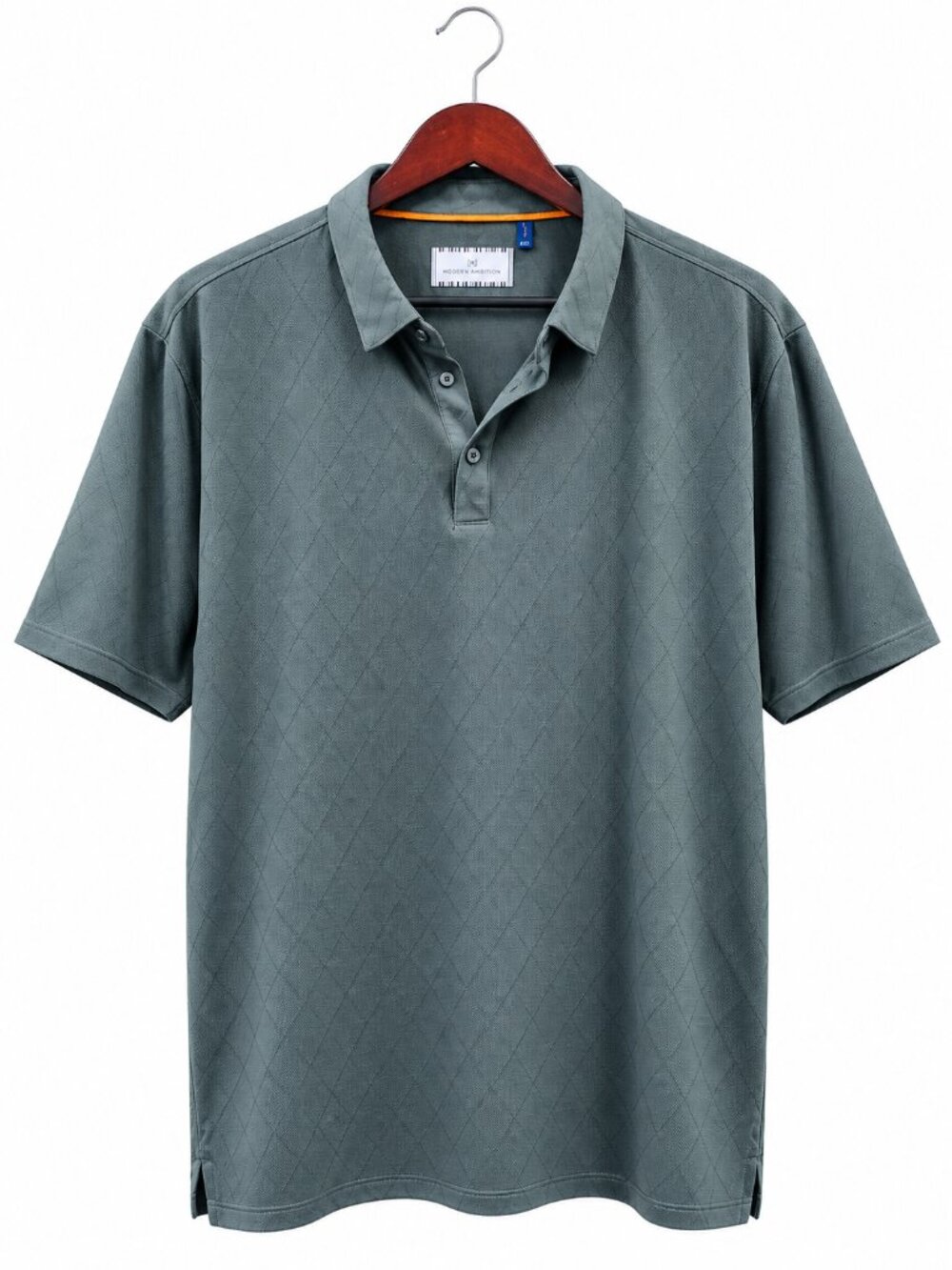 Slate Green Textured Polo Shirt | Size XXL